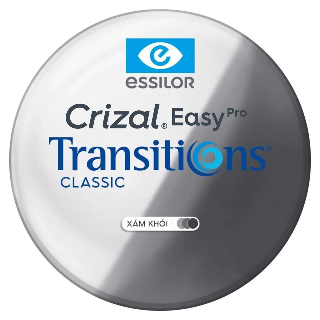 Tròng Kính Đổi Màu Essilor Transitions Classic Xám Khói